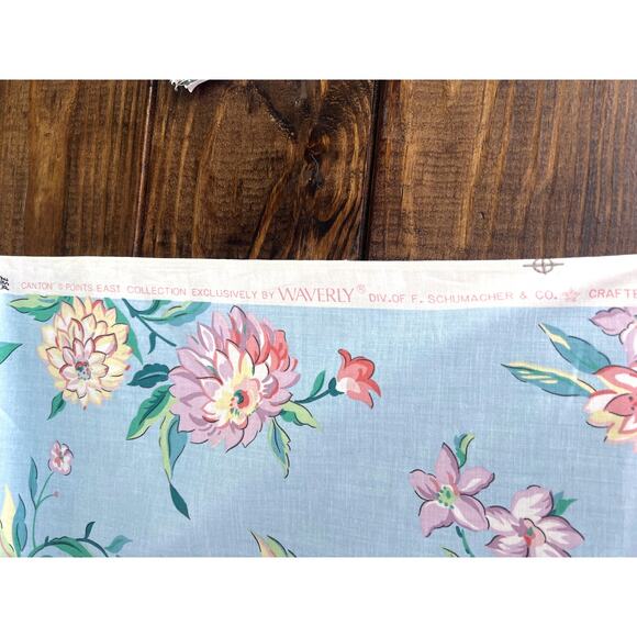 Vtg Waverly Canton Floral Fabric Points East Collection Home Decor By The Yard - Picture 7 of 9
